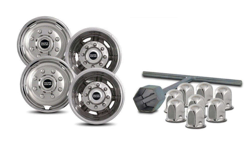 44-1808A Wheel Simulator - 17" Full Set, 8-Lug, 5 Vent Holes - Bolt on  on Design (2019-2026 RAM 3500 - New Body Style)