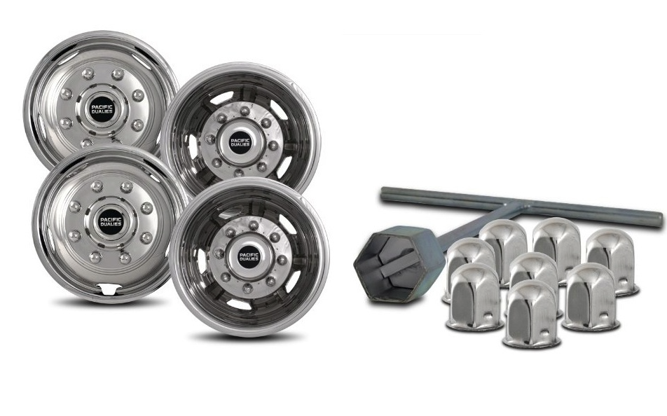 44-1808 Wheel Simulator - 17" Full Set, 8-Lug, 8 Vent Holes - Bolt On Design (2019-2026 RAM 3500-DRW New Body Style)