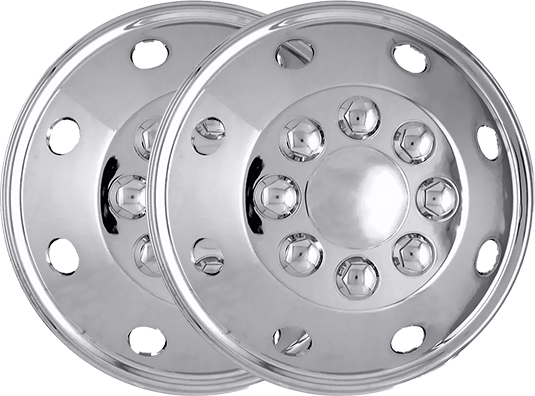 Two RV hubcaps