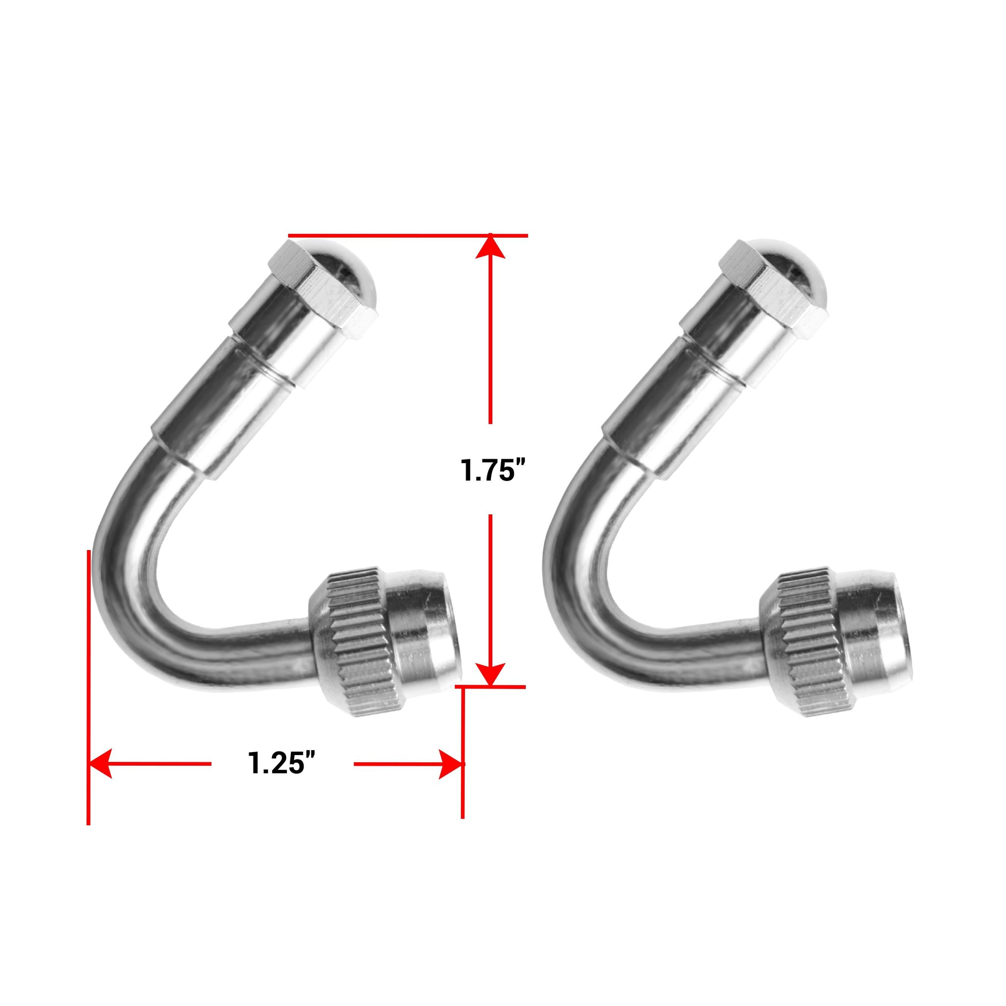 18135 Valve Stem Extension Kit 2 pcs 135 Degree, 2 Caps (Pair) PacificDualies